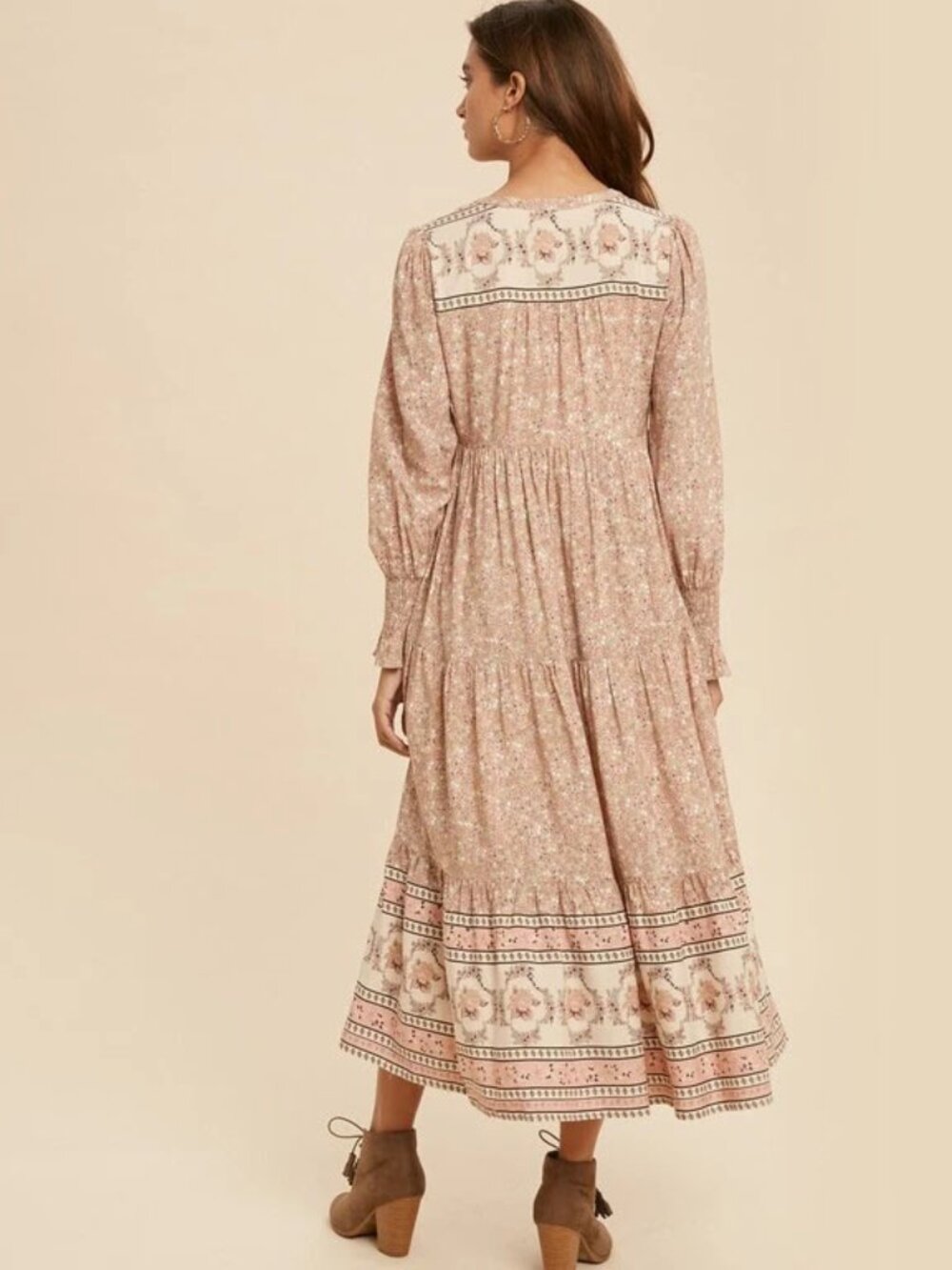 In Loom Floral Border Print Dress - Picture 2 of 13